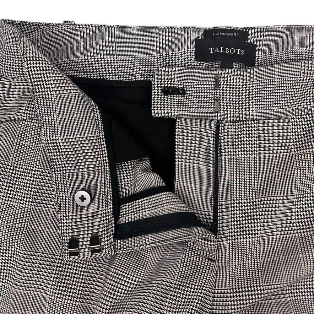 Talbots Womans Hampshire Black Plaid Pant slack size 10